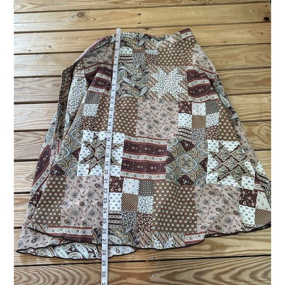 Vintage House of Lee Patterned Wrap Skirt Size Small Women’s Brown - Picture 6 of 7